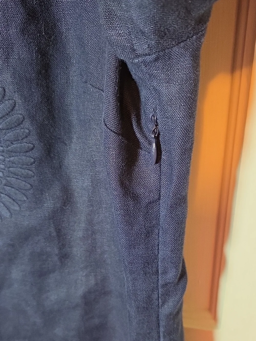 Tory Burch Linen Tory Tunic In Tonal Navy Size 6